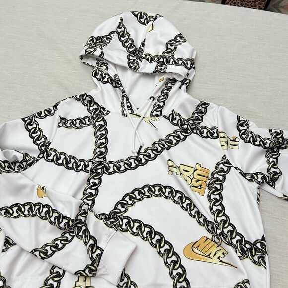 Nike Hip Hop Icon Clash Women's just do it Printed Crop Hoodie Sz Med - Picture 7 of 7